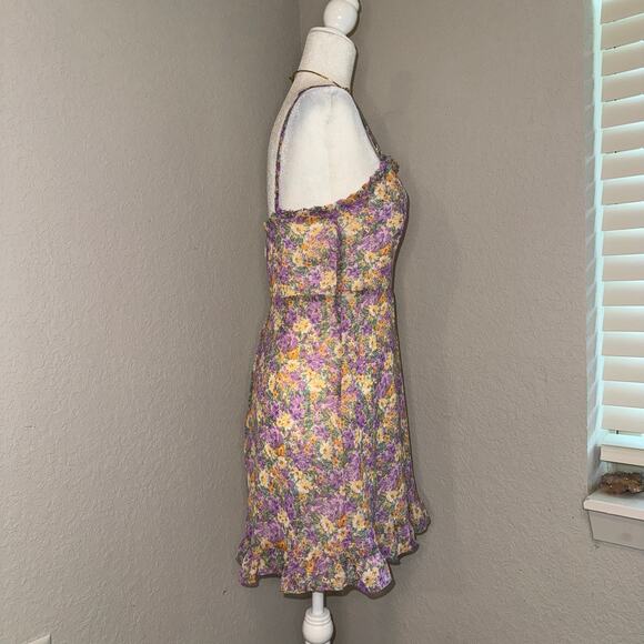 LUSH Mini Sundress Lilac Purple Women's Size Medium Coquette Floral Dress NWT - Picture 2 of 9
